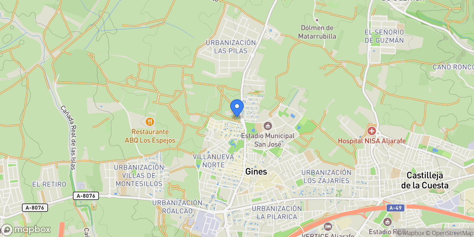 Map showing El prado, Gines, SEVILLA, Gines, Valencina de la Concepcion, Andalusia, Spain.