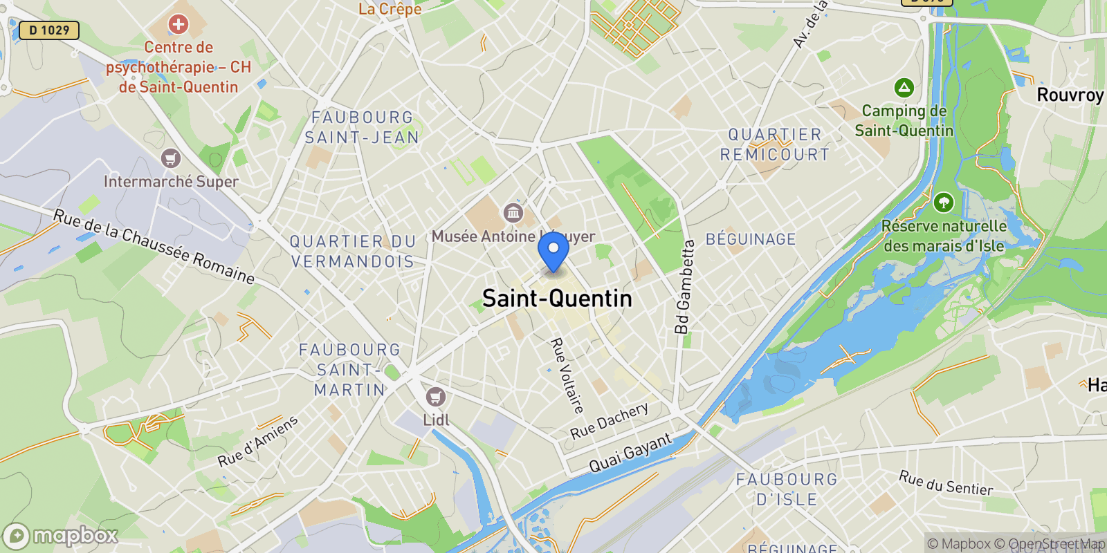 Map showing Saint-Quentin, Hauts-de-France, France.