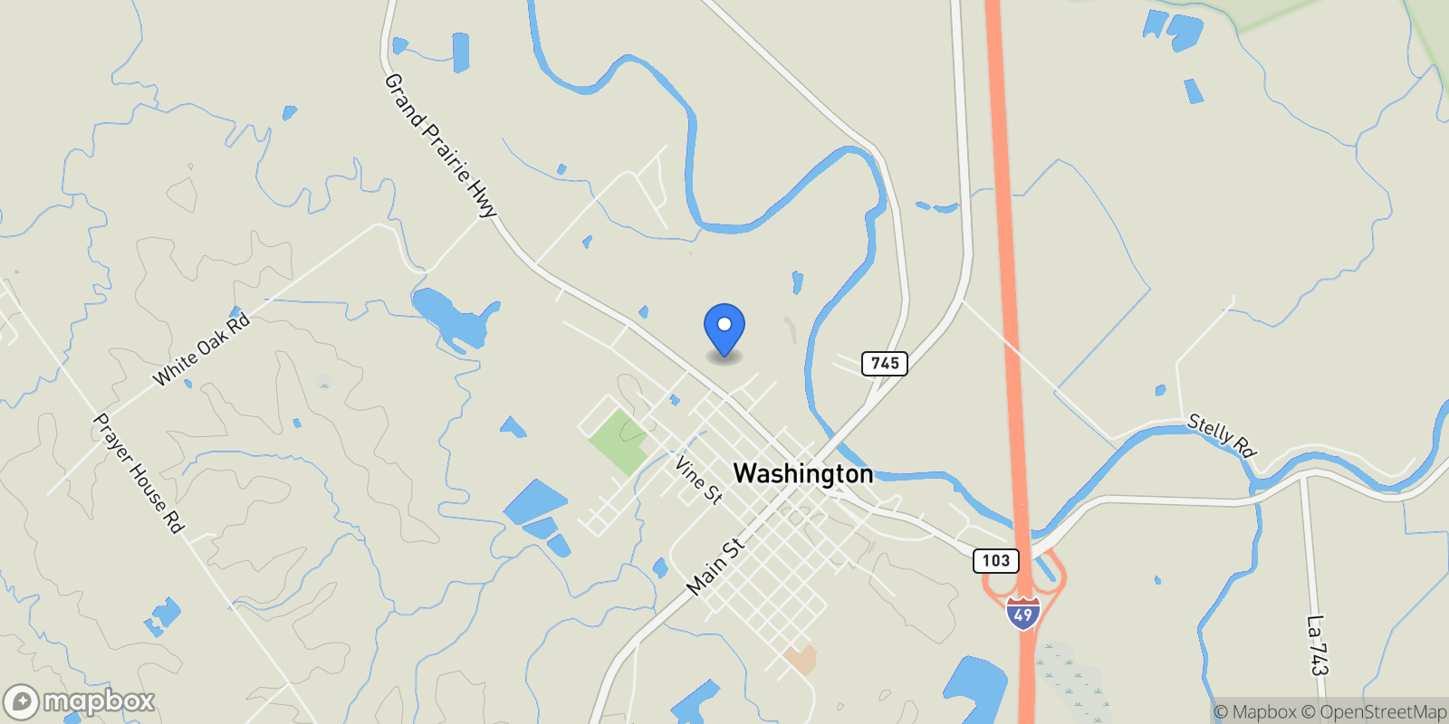 Map showing 616 Dejean, Hwy 103 , Washington, LA 70589, Washington, Louisiana, United States.