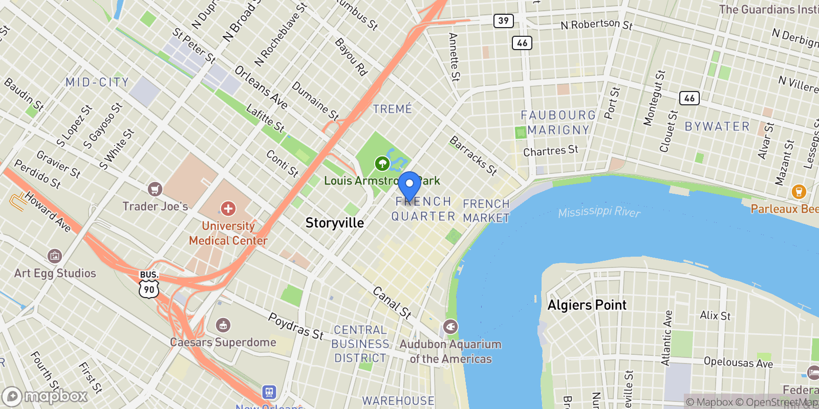 Map showing 918 Orleans Street , New Orleans, LA 70116, New Orleans, Louisiana, United States.
