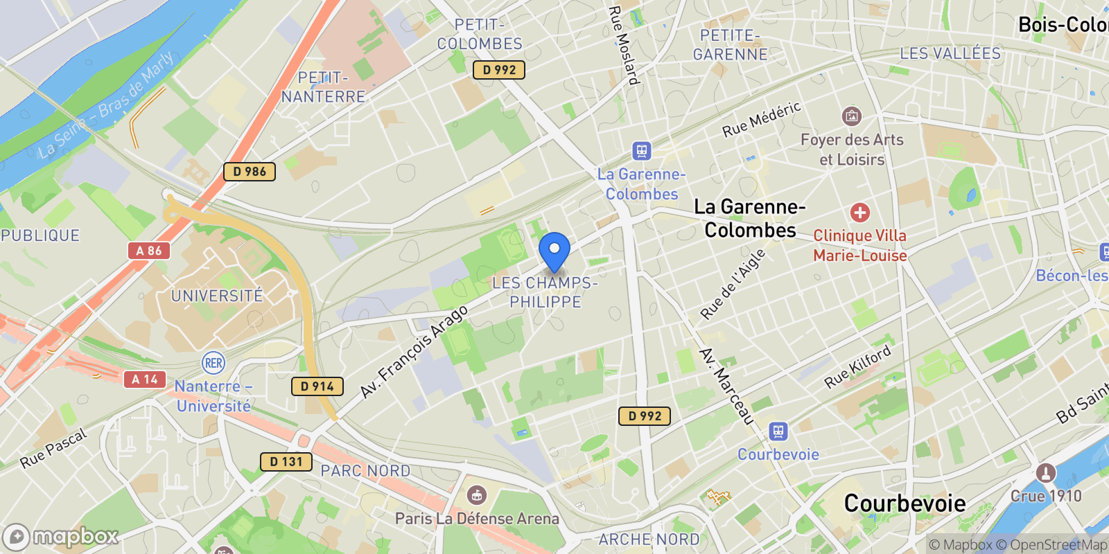 Map showing La Garenne-Colombes, Île-de-France, France.