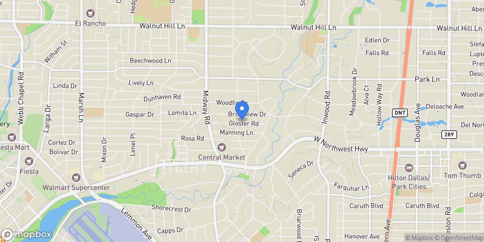 Map showing 4415 Gloster Road, Dallas, Texas, United States.