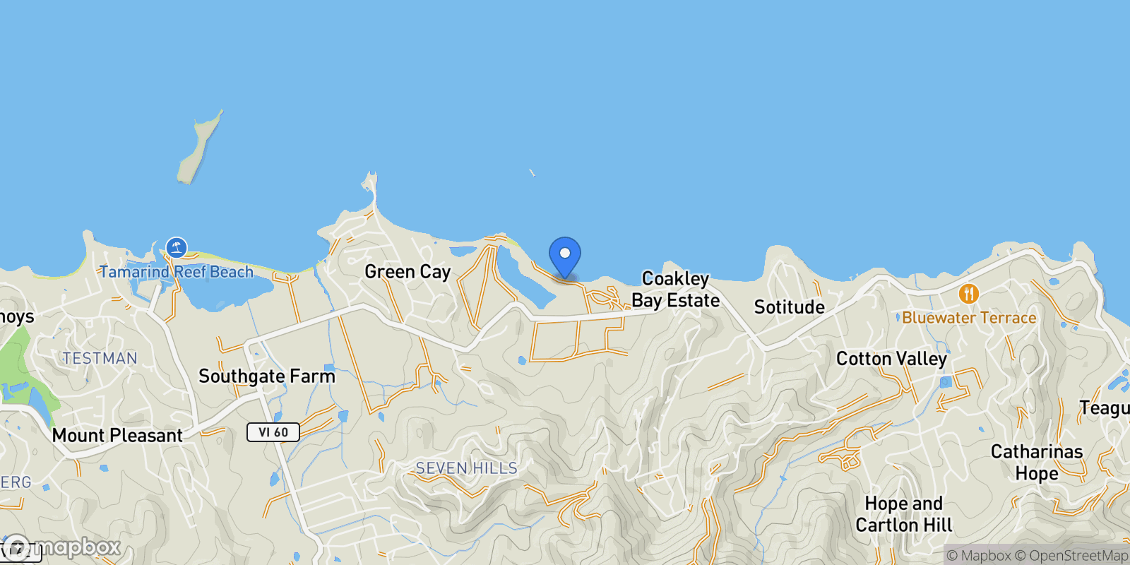 Map showing 414 Coakley Bay Ea, St. Croix, VIRGIN ISLANDS (U.S.), Christiansted, St. Croix, U.S. Virgin Islands.