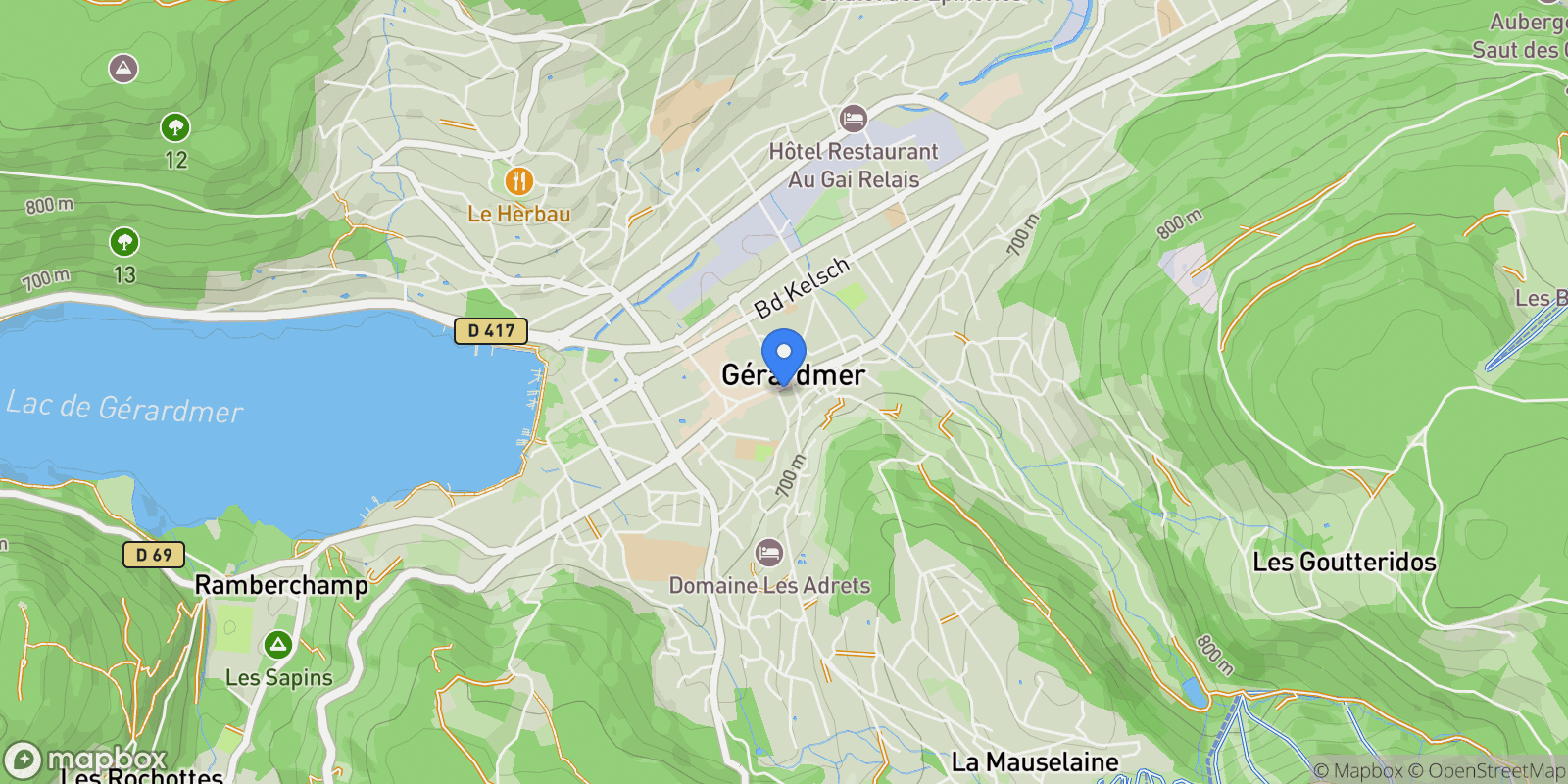 Map showing Gérardmer, Grand Est, France.
