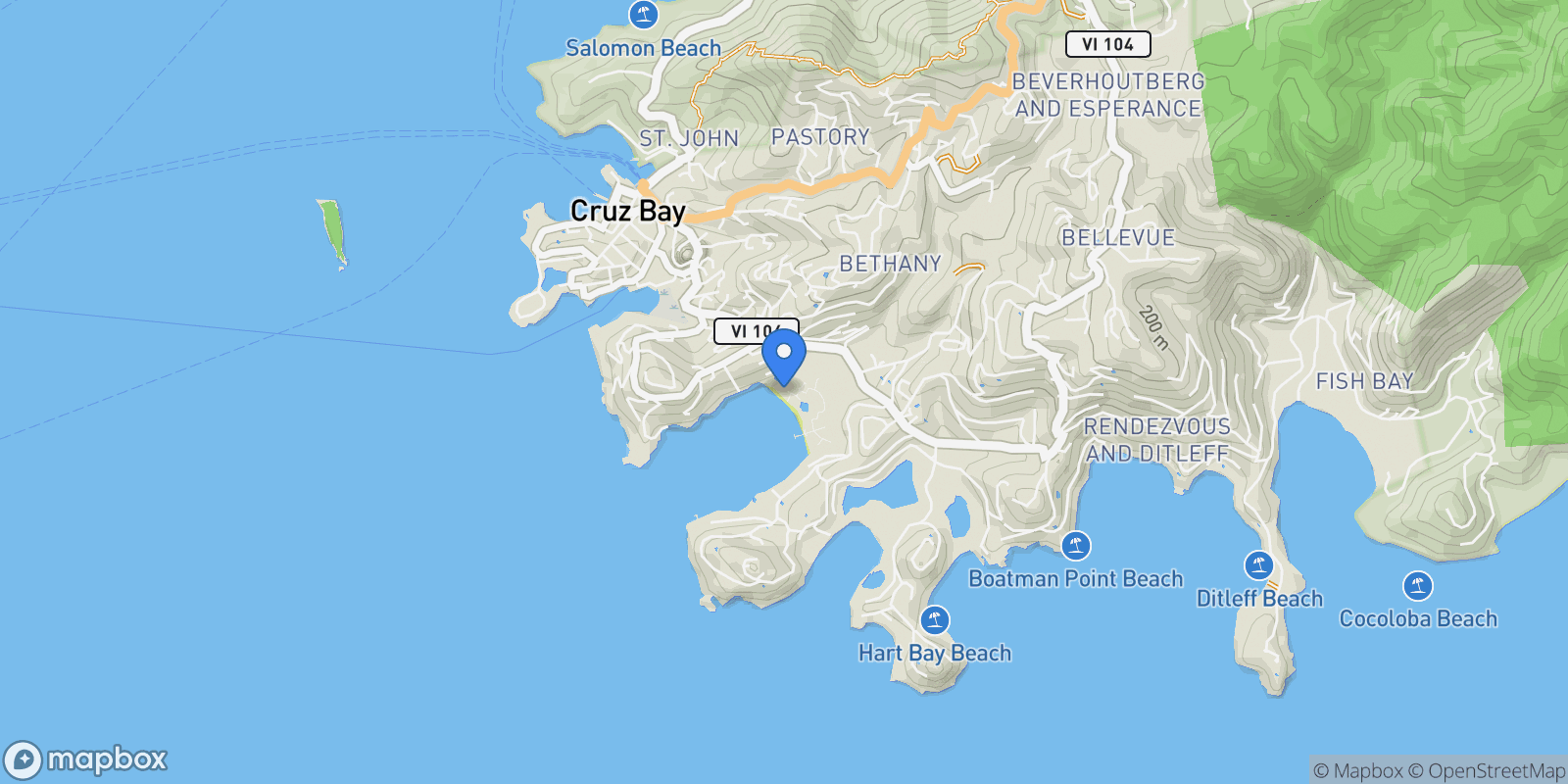 Map showing 4-71 Rem Sans Soucci & Guinea Gut, St. John, VIRGIN ISLANDS (U.S.), Cruz Bay, St. John, U.S. Virgin Islands.