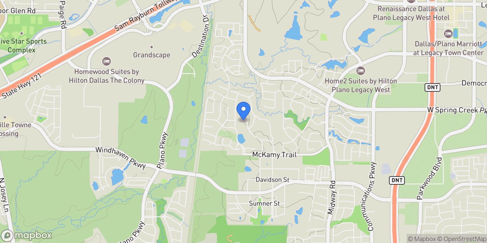 Map showing 6509 Sudbury Road, Plano, Texas, United States.