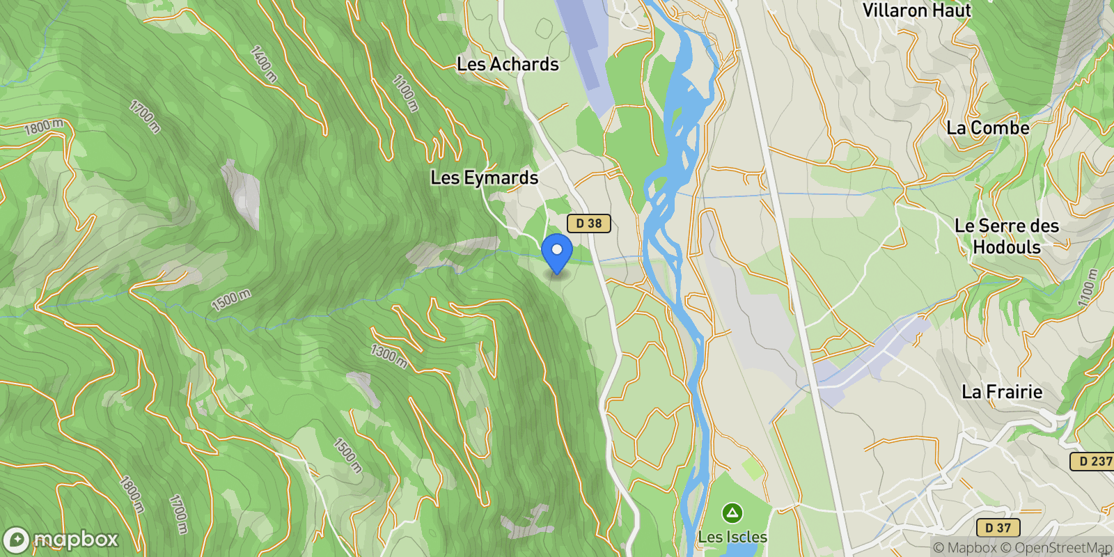 Map showing Réotier, Provence-Alpes-Côte d'Azur, France.