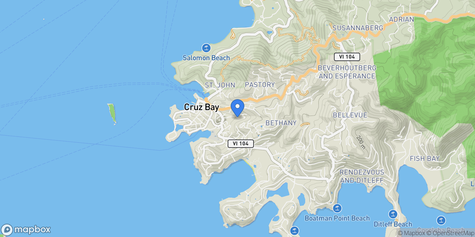 Map showing 13aa Contant/enighed, #1-1, St. John, VIRGIN ISLANDS (U.S.), Cruz Bay, St. John, U.S. Virgin Islands.