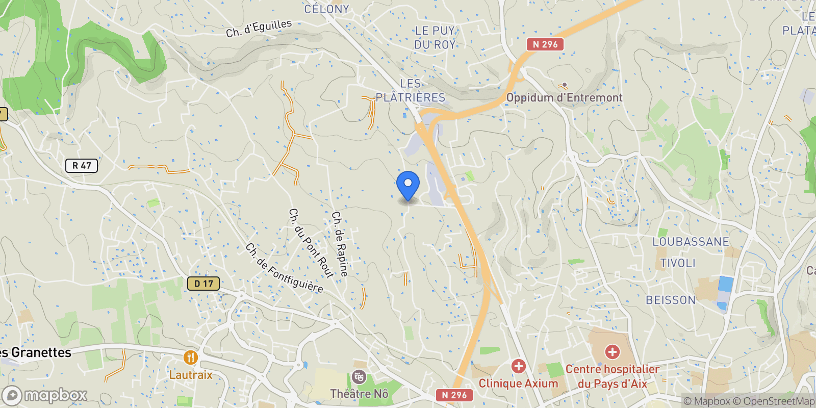 Map showing Aix-en-Provence, Provence-Alpes-Côte d'Azur, France.