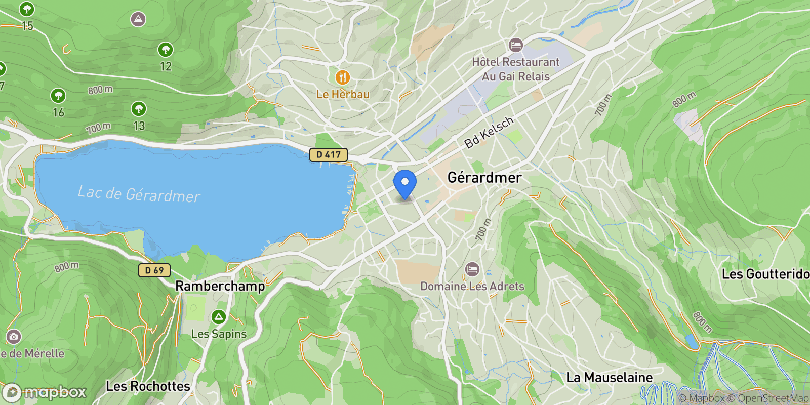 Map showing Gérardmer, Grand Est, France.