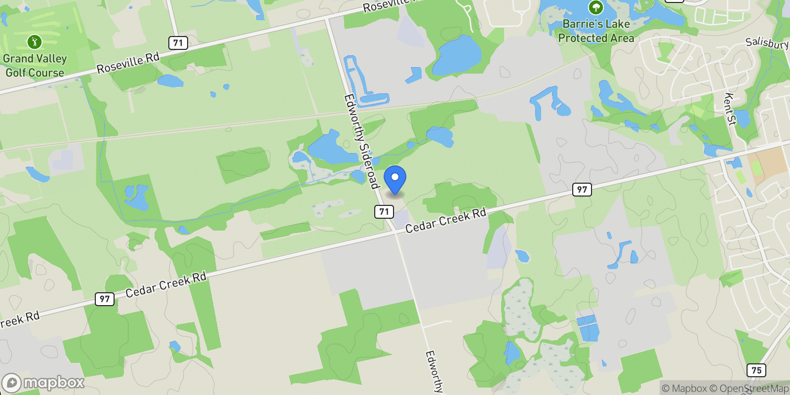 Map showing 1373 Edworthy Side Road, Cambridge, Ontario, Canada.