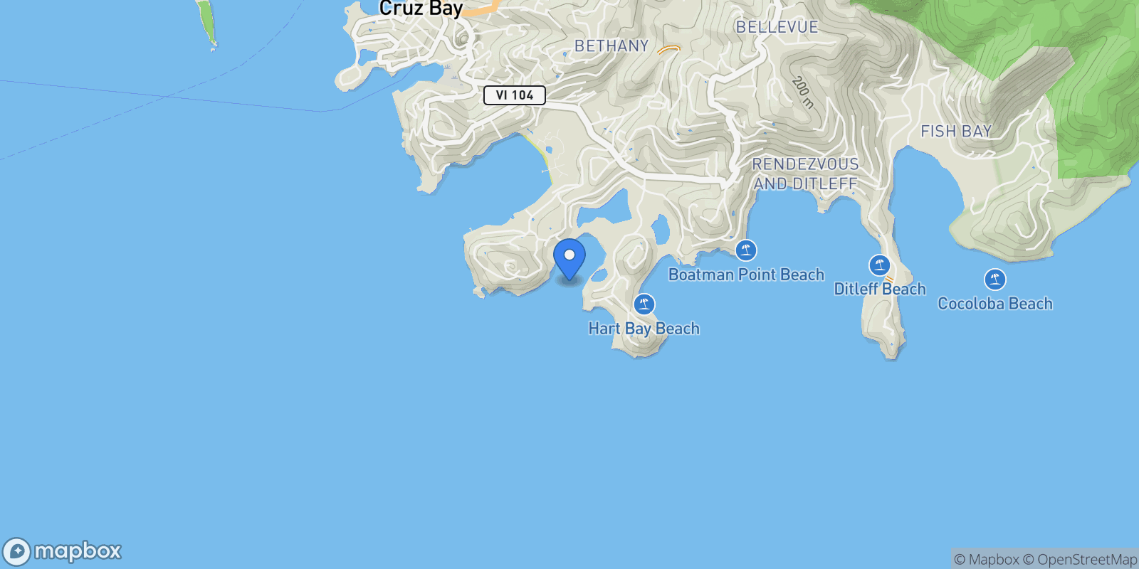 Map showing 300-64 Chocolate Hole, St. John, US Virgin Islands, Cruz Bay, St. John, U.S. Virgin Islands.