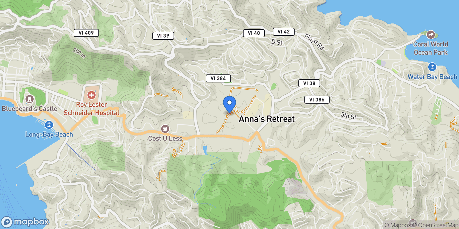 Map showing Saint Thomas, St. Thomas, U.S. Virgin Islands.