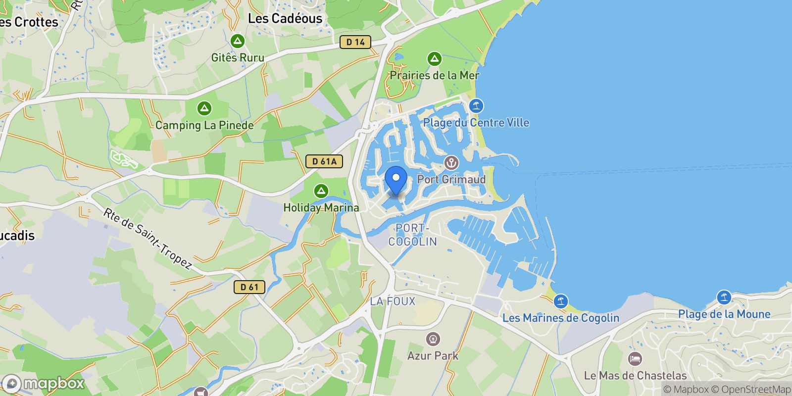 Map showing Grimaud, Provence-Alpes-Côte d'Azur, France.