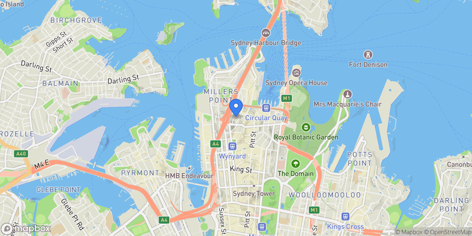 Map showing 129-135 Harrington St, The Rocks NSW 2000, Australia, The Rocks, New South Wales, Australia.