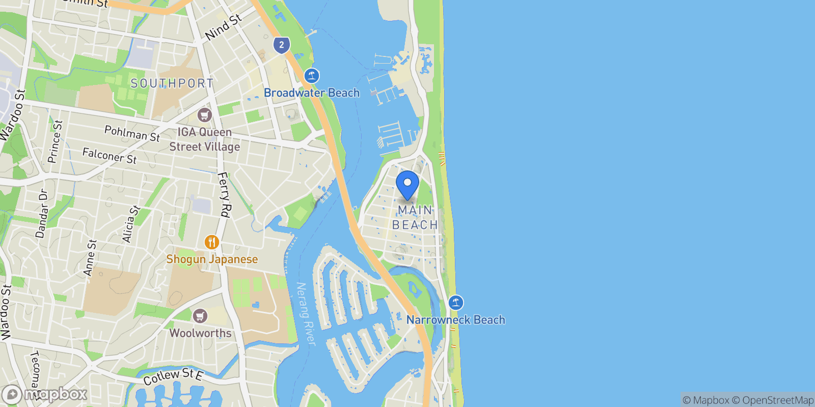 Map showing 18/1 Hughes Avenue, Main Beach, QLD 4217, Main Beach, Queensland, Australia.