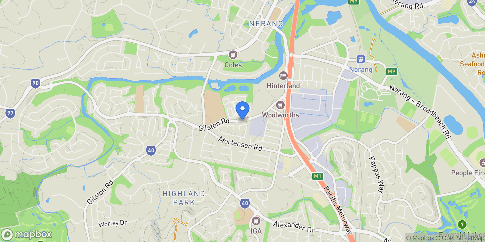 Map showing 620 Gilston Road, Gold Coast, QLD, Gold Coast, Queensland, Australia.