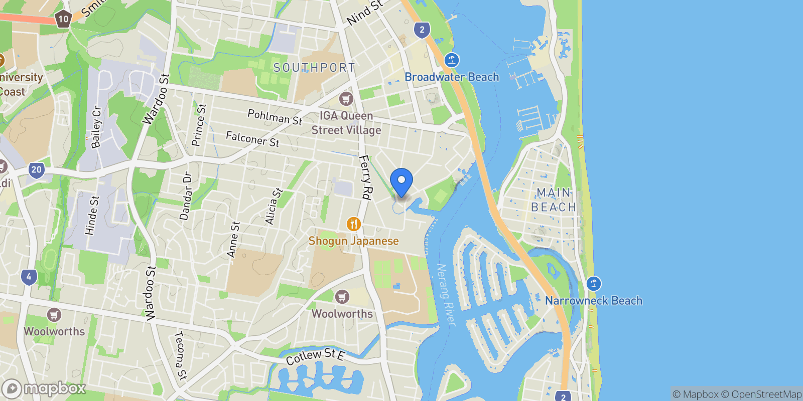 Map showing A17-4/75 Brighton Parade, Southport, QLD 4215, Southport, Queensland, Australia.