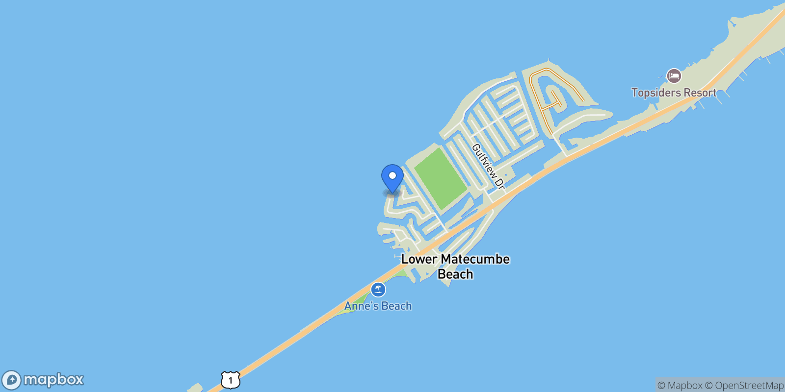 Map showing 186 Bayview Drive, ISLAMORADA, FL 33036, Islamorada, Florida, United States.