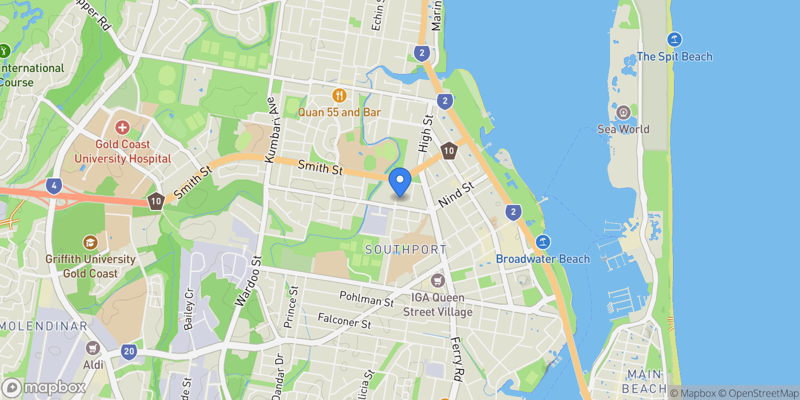 Map showing 87 George Street, Kalbar, QLD 4309, Southport, Queensland, Australia.
