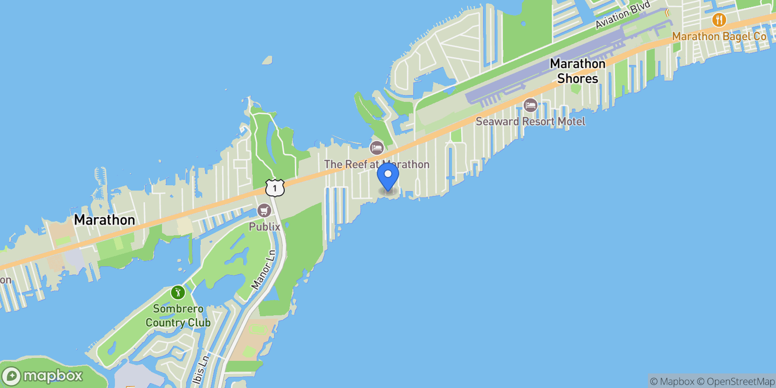 Map showing 1000 68th Street Ocean, MARATHON, FL 33050, Marathon, Florida, United States.