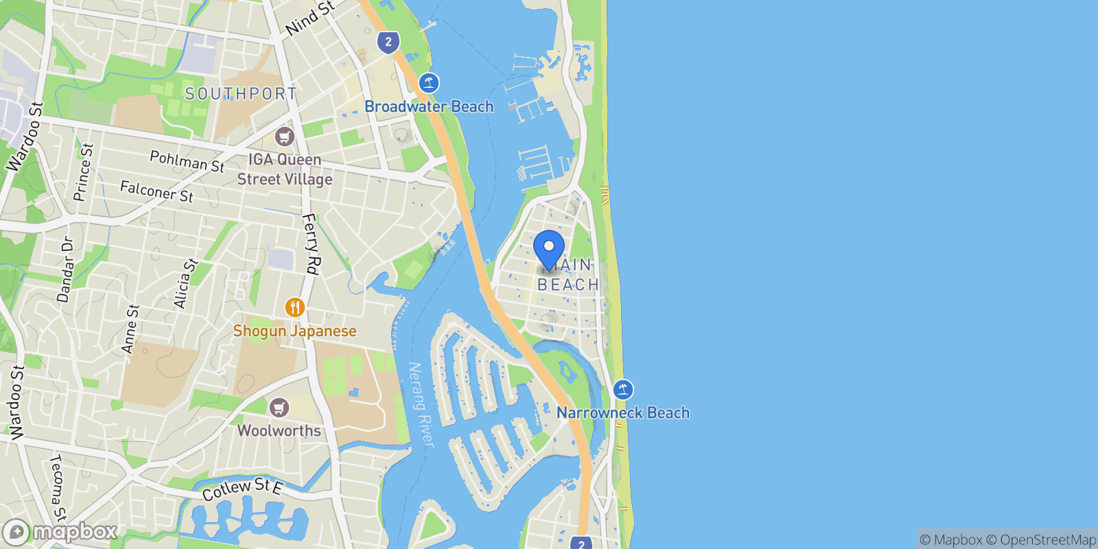 Map showing 9/19 Peak Avenue, Gold Coast, QLD 4217, Gold Coast, Queensland, Australia.