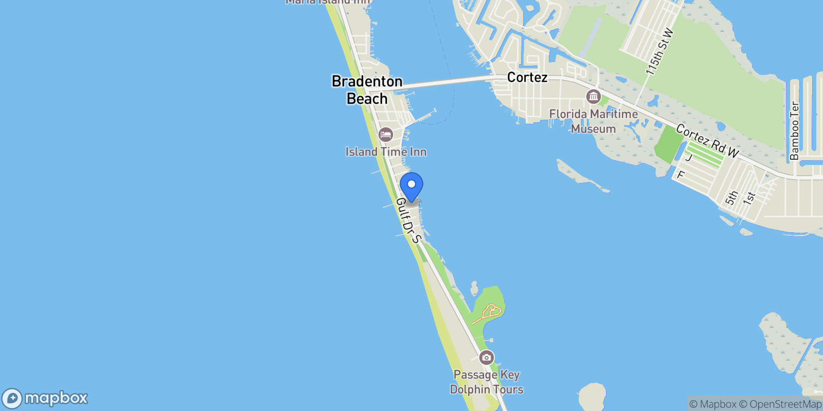 Map showing 108 11TH STREET S, BRADENTON BEACH, FL 34217, Bradenton Beach, Florida, United States.