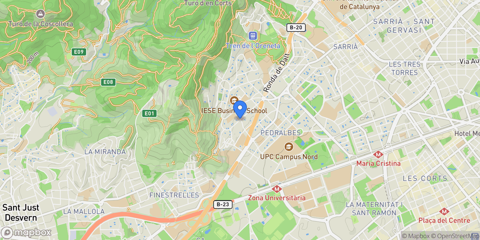 Map showing , Barcelona, les Corts, Barcelona, Spain.