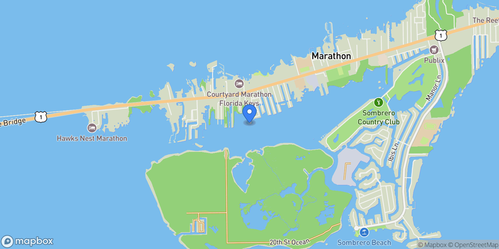 Map showing 1250 &1257 24Th Street Ocean, MARATHON, FL 33050, Marathon, Florida, United States.