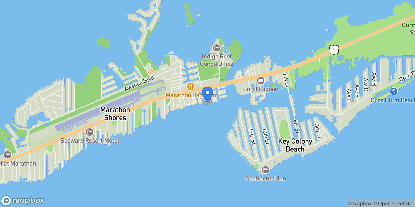 Map showing 11399 6th Ave Ocean, MARATHON, FL 33050, Marathon, Florida, United States.