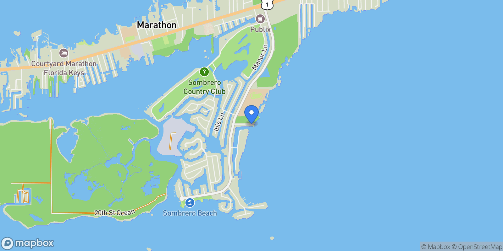 Map showing 5669 Man O War Drive, MARATHON, FL 33050, Marathon, Florida, United States.