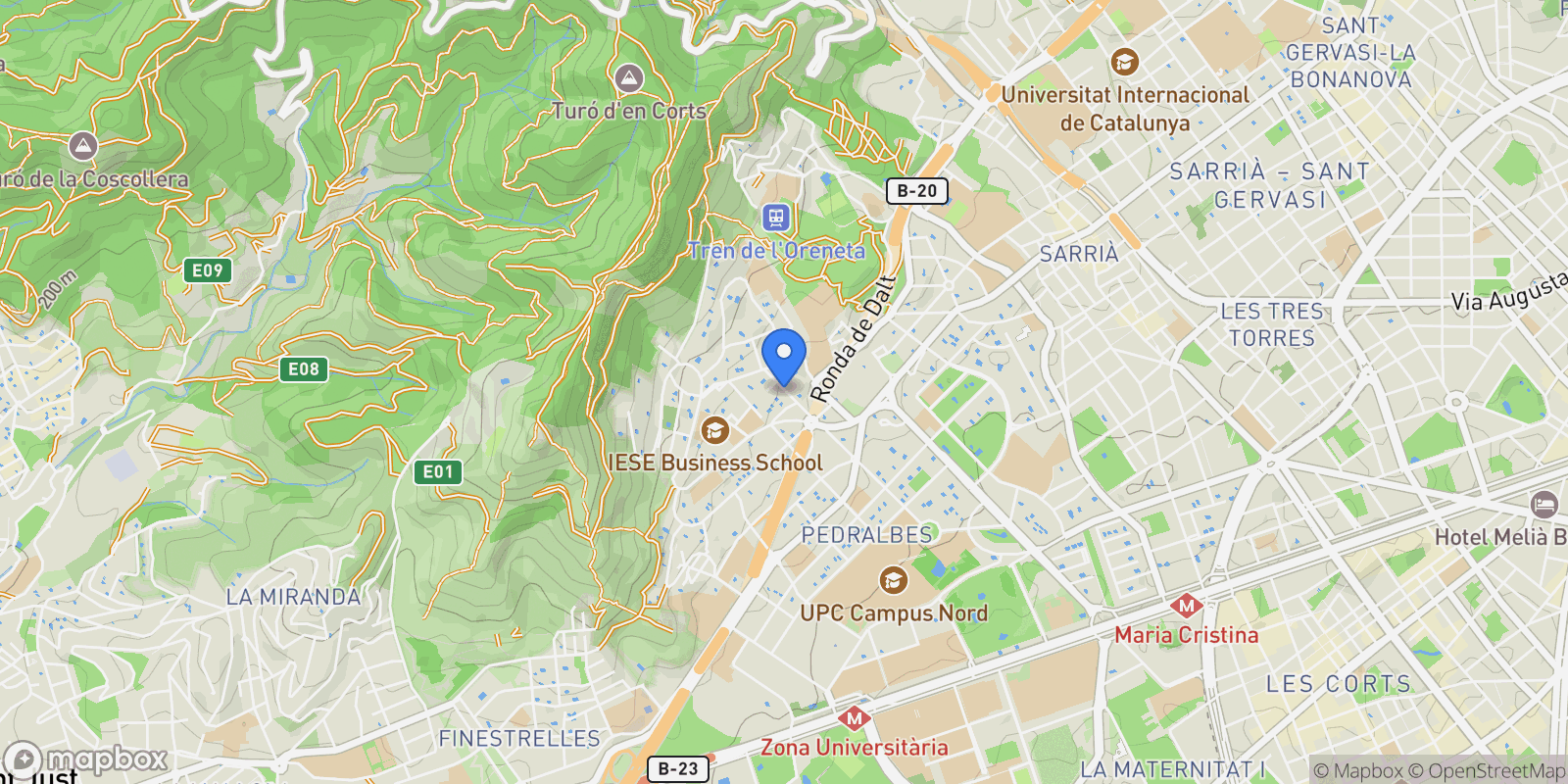 Map showing , Barcelona, les Corts, Barcelona, Spain.