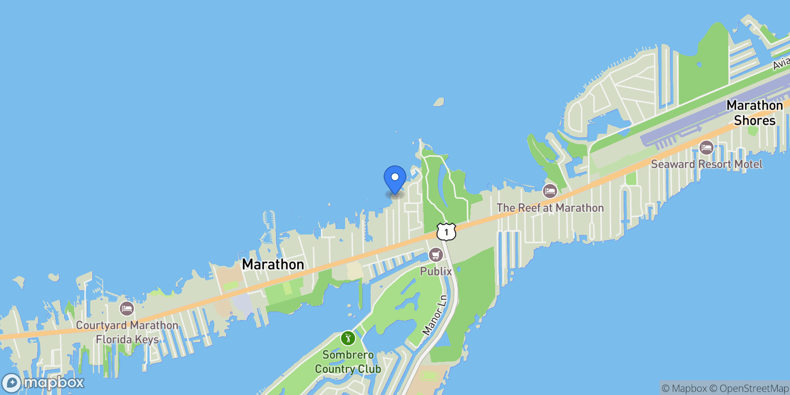 Map showing 1401 51st Street Gulf, MARATHON, FL 33050, Marathon, Florida, United States.