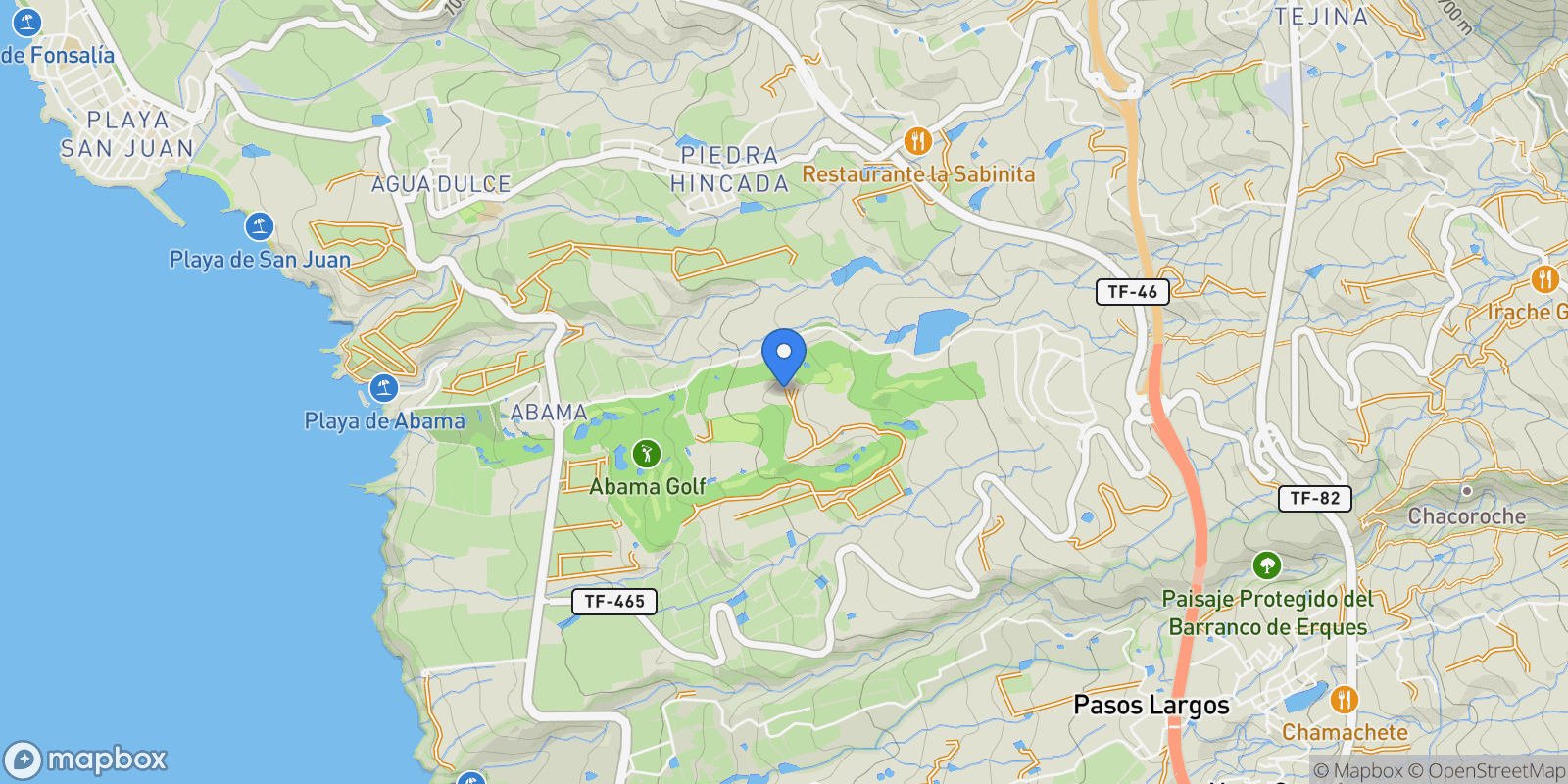 Map showing Abama, Guía de Isora , Santa Cruz de Tenerife, Guía de Isora, Guia de Isora, Canary Islands, Spain.