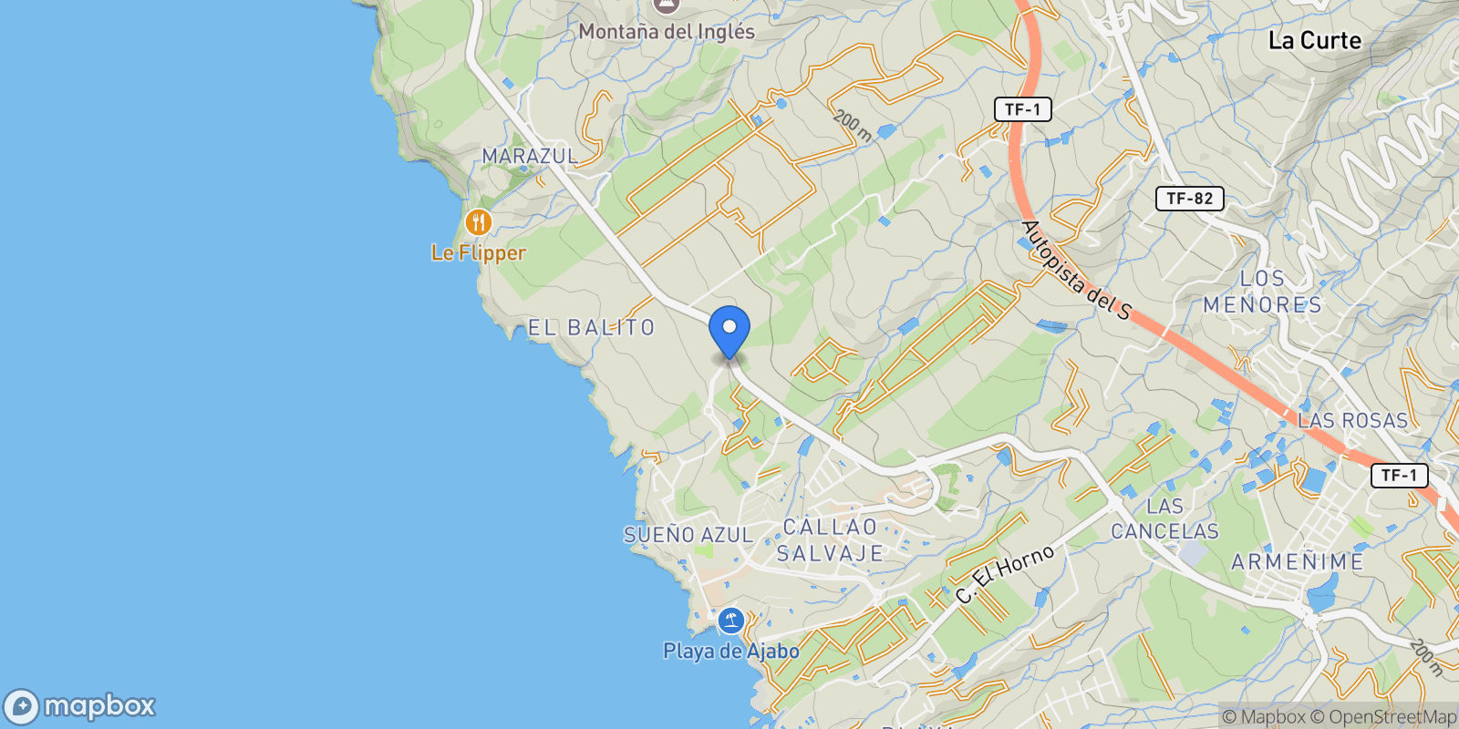Map showing Callao Salvaje, Adeje, Santa Cruz de Tenerife, Adeje, Callao Salvaje, Adeje, Canary Islands.