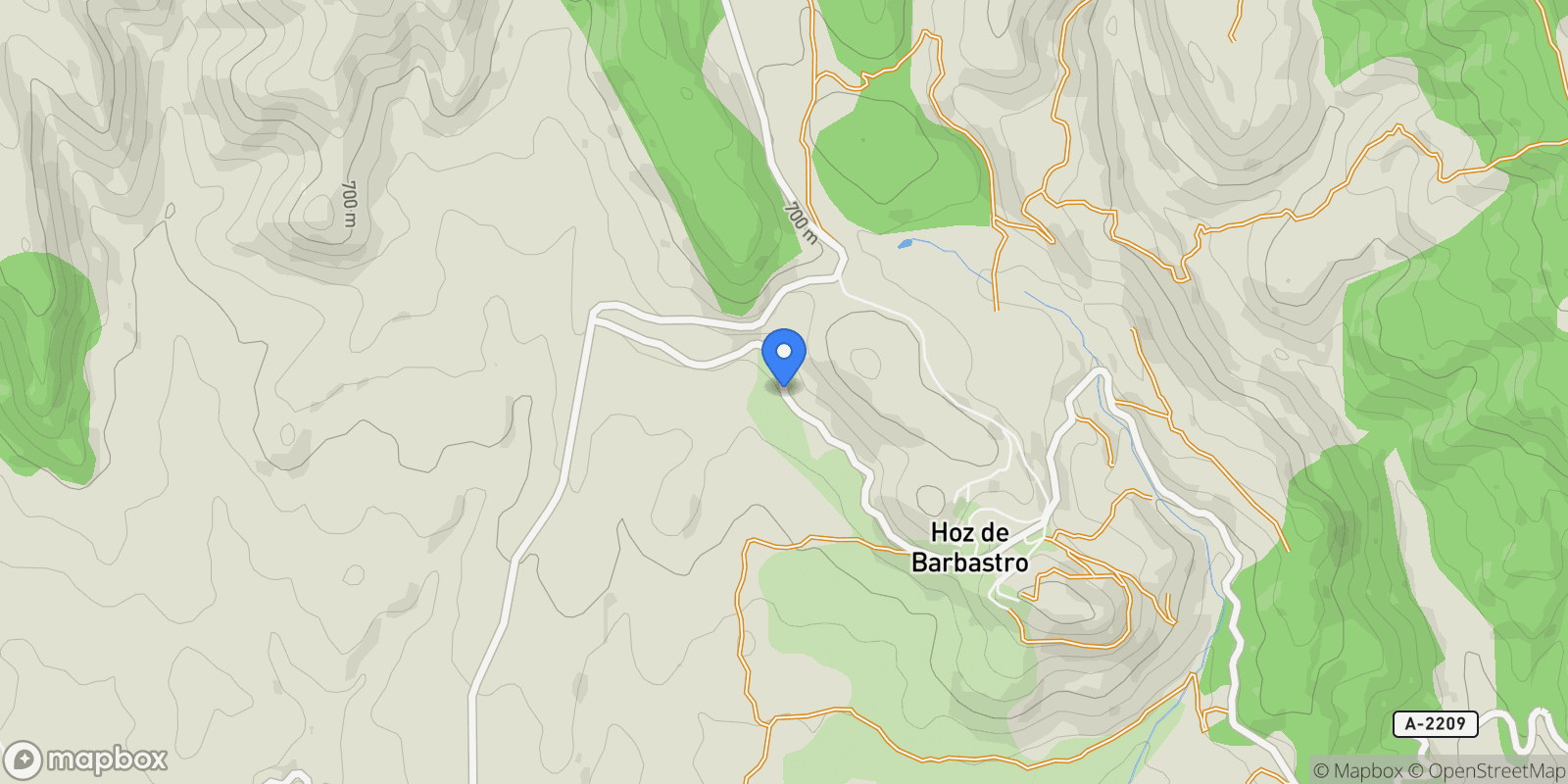 Map showing , Huesca, Hoz y Costean, Aragon, Spain.