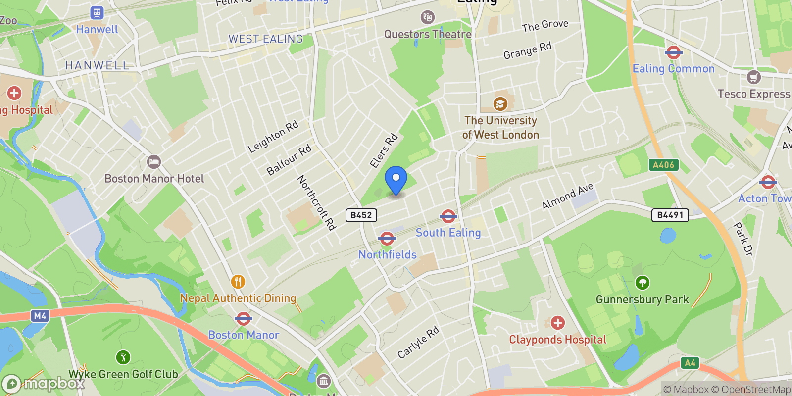 Map showing London, England, United Kingdom.