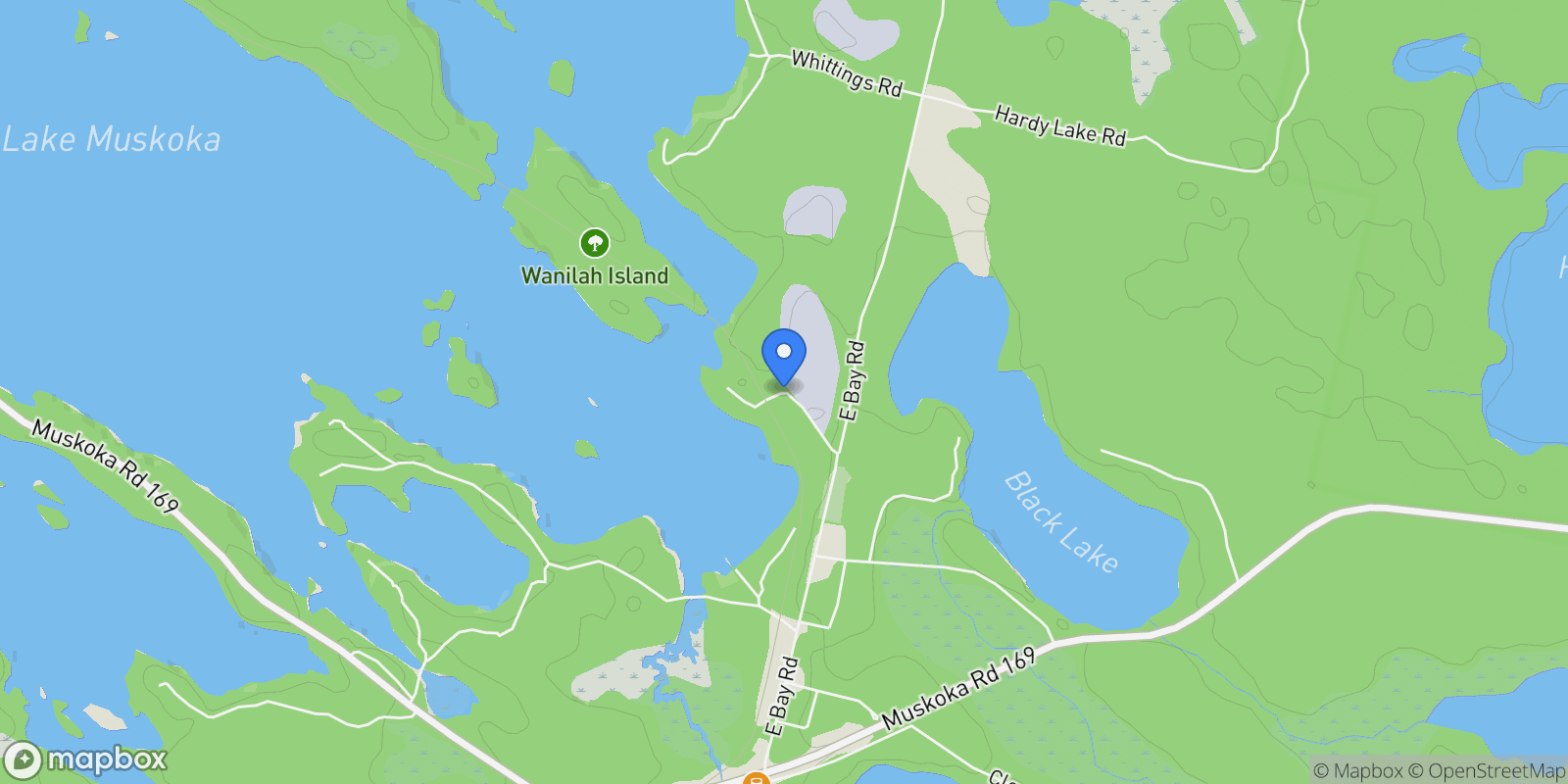 Map showing 1024 Neals Road, Torrance, Ontario, Canada.