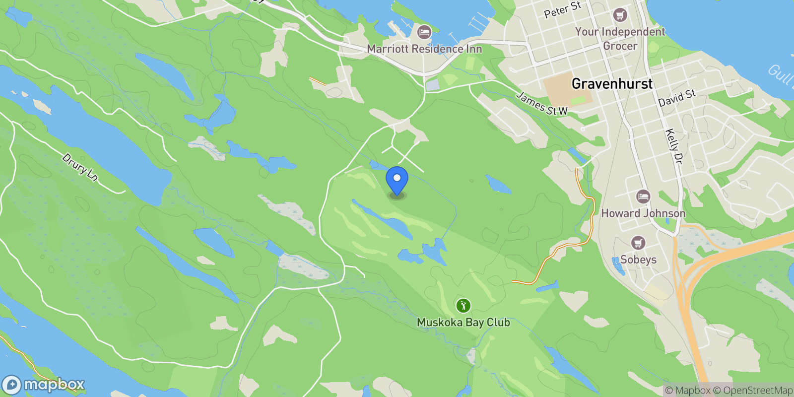 Map showing 65 Rockmount Crescent, Gravenhurst, Ontario, Canada.