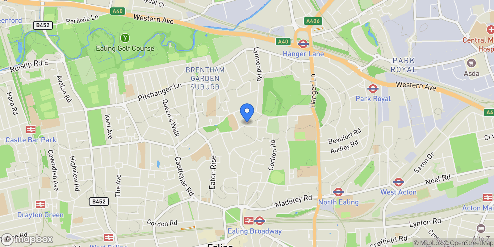 Map showing London, England, United Kingdom.