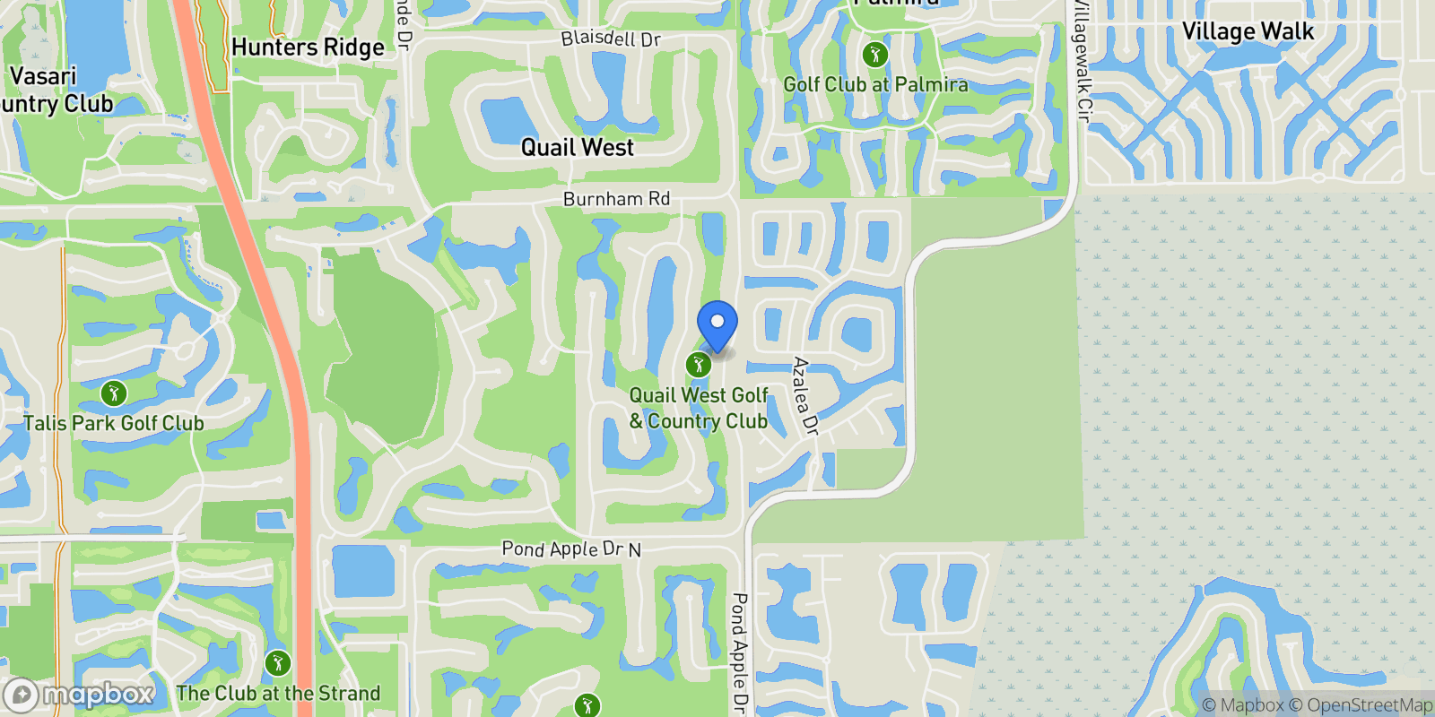 Map showing 6285 Highcroft Drive, Naples, Florida, United States.