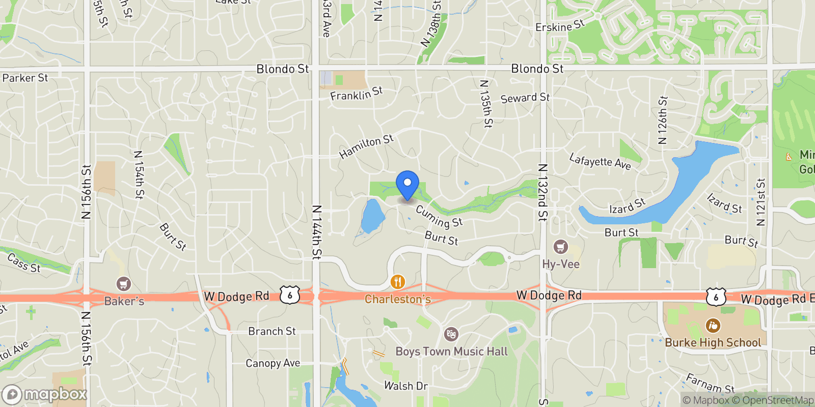 Map showing 13824 Cuming Street, Omaha, NE 68154, Omaha, Nebraska, United States.