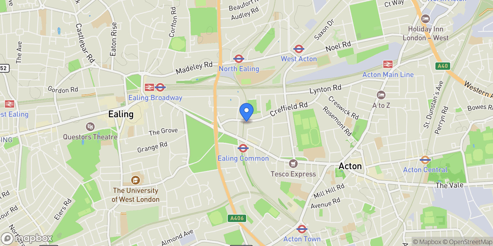 Map showing London, England, United Kingdom.