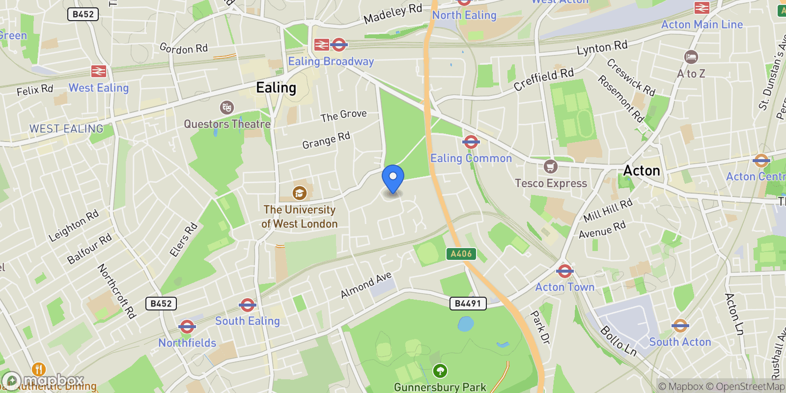 Map showing London, England, United Kingdom.