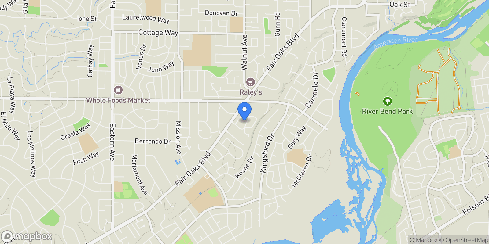 Map showing 5015 Sudbury Way, Carmichael, CA 95608, Carmichael, California, United States.