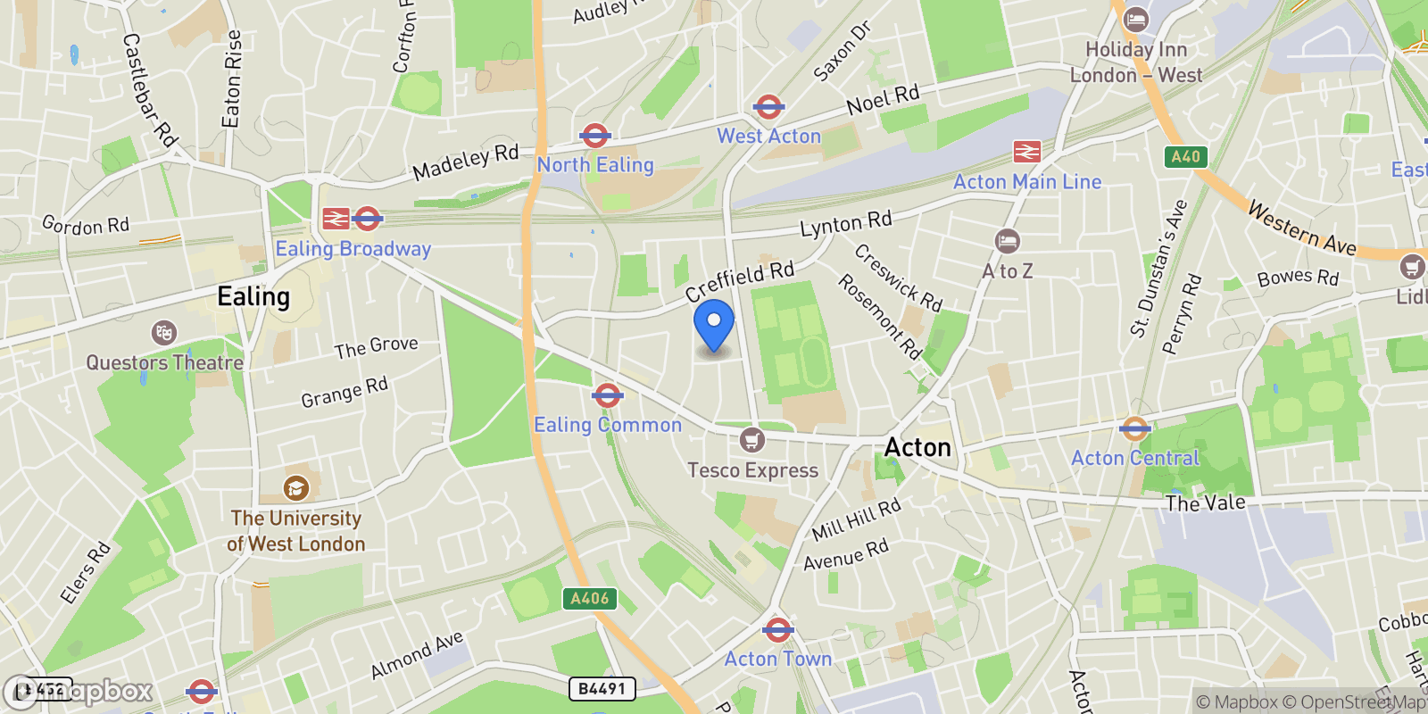 Map showing London, England, United Kingdom.