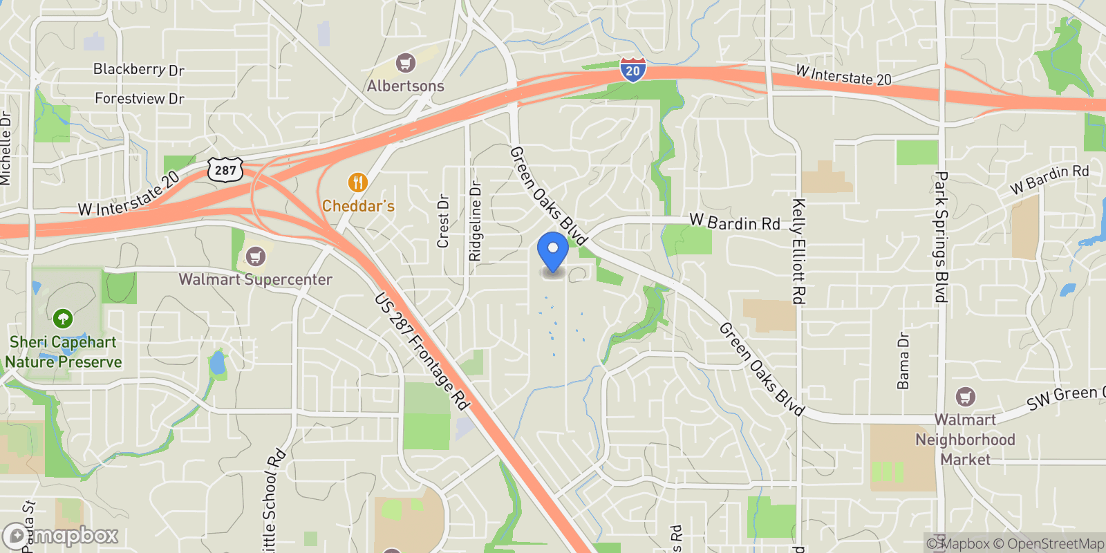 Map showing 5405 Rome Court, Arlington, TX 76017, Arlington, Texas, United States.