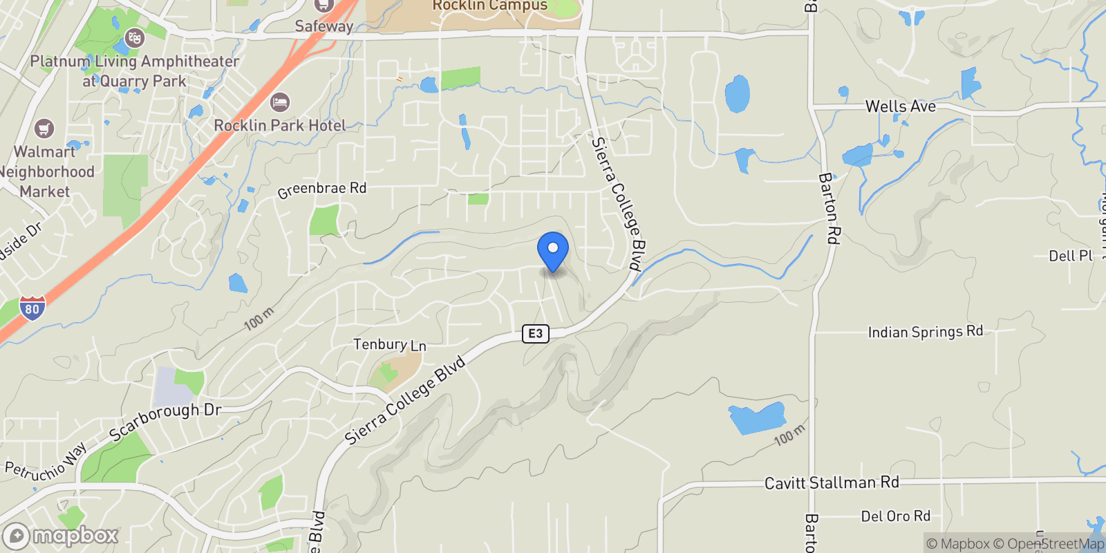 Map showing 6305 Galaxy Lane, Rocklin, CA 95677, Rocklin, California, United States.