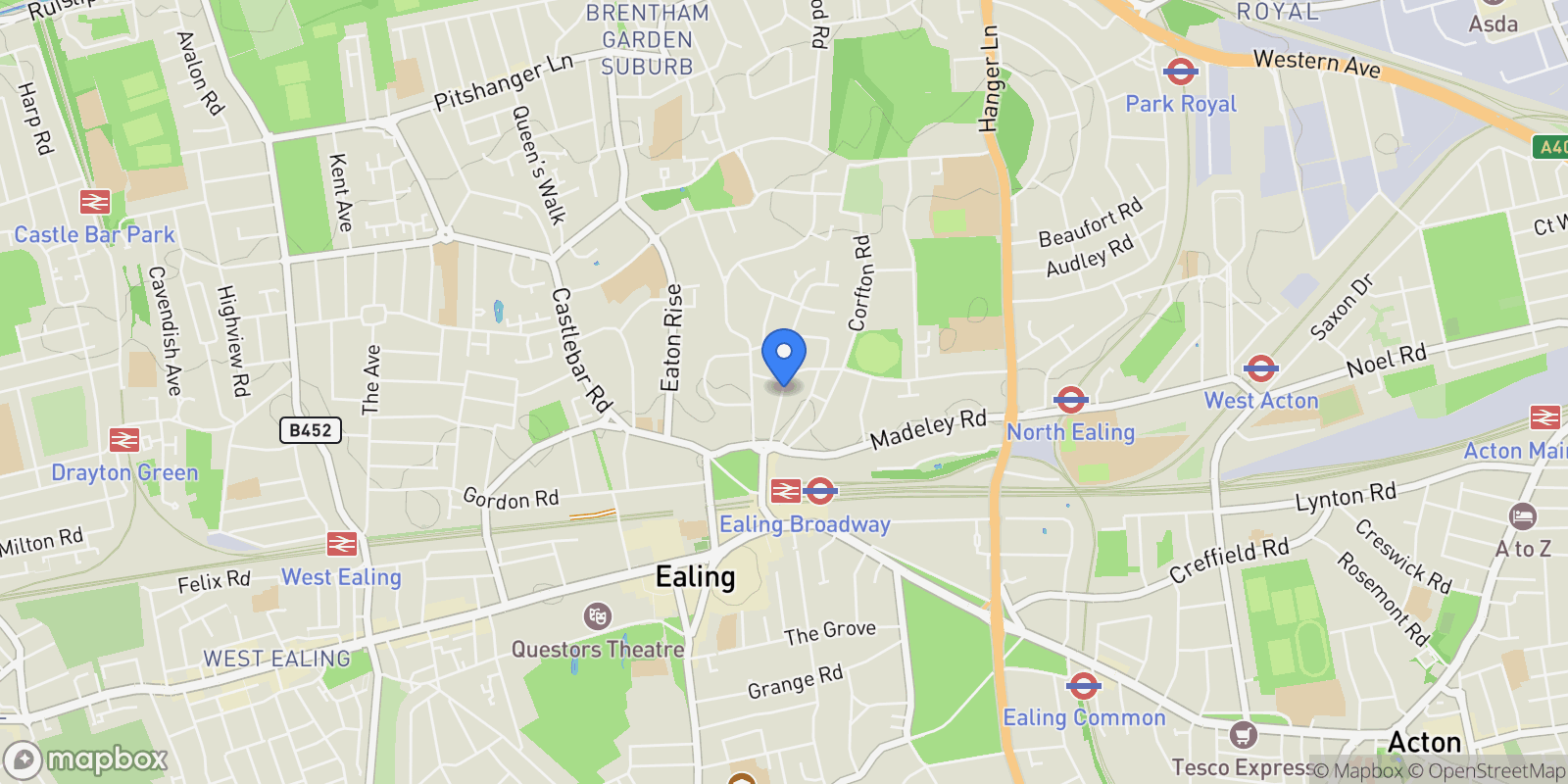 Map showing London, England, United Kingdom.