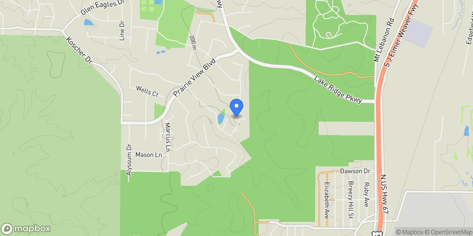 Map showing 1811 Magic Valley Lane, Cedar Hill, TX 75104, Cedar Hill, Texas, United States.
